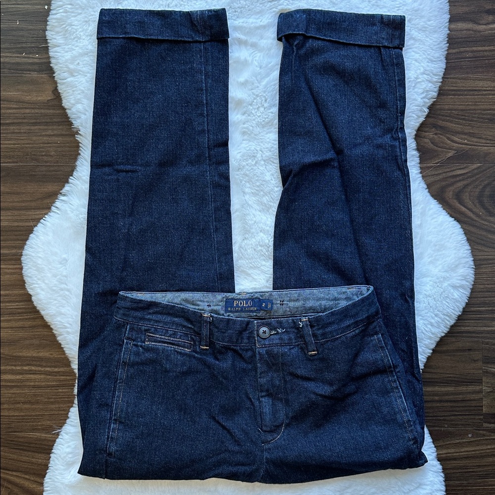 Polo Ralph Lauren Women’s Cuffed Hem Dark Wash Jeans size 2 100% cotton